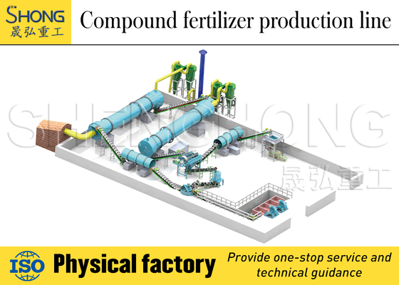 Linea di produzione di fertilizzanti NPK 2-5 mm Granuli 380V Controllo PLC