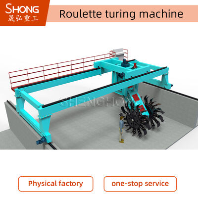Turner di compost tipo ruota industriale per rifiuti organici su larga scala