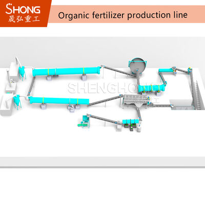 Linea di produzione di fertilizzante organico da vermicompost per letame di maiale con capacità annuale da 1-20 mila tonnellate, umidità inferiore al 10% e tensione di 380V o personalizzata