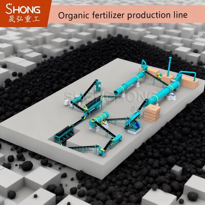 Linea di produzione di fertilizzanti organici all'acido umico con granulatore a tamburo a denti di agitazione per la granulazione di fibre grossolane con umidità inferiore al 10% e capacità di 1-20 mila tonnellate all'anno