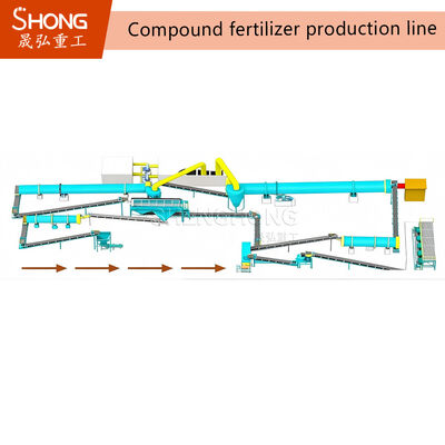 100Linea di produzione di concimi composti con granulatore a tamburo rotativo per dimensioni di granuli da 1 a 10 mm
