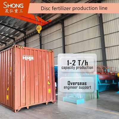 Linea di produzione di fertilizzanti organici con granuli a forma di palla, capacità 1-2 T/h e servizio di ingegnere disponibile all'estero