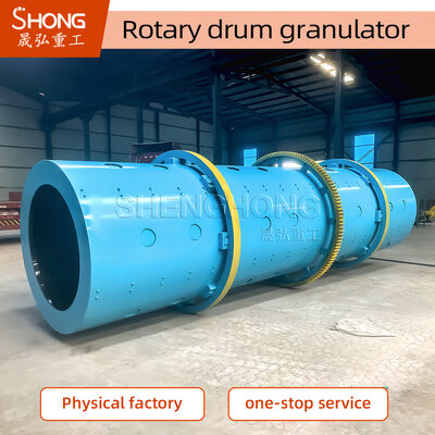 Granulatore a tamburo rotativo in acciaio al carbonio per concimi organici composti con capacità 3-5 T/h e velocità 14 r/min