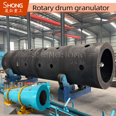 Granulatore a tamburo rotativo in acciaio al carbonio con potenza di 18,5 kW e capacità di 10-15 T/H per fertilizzante organico