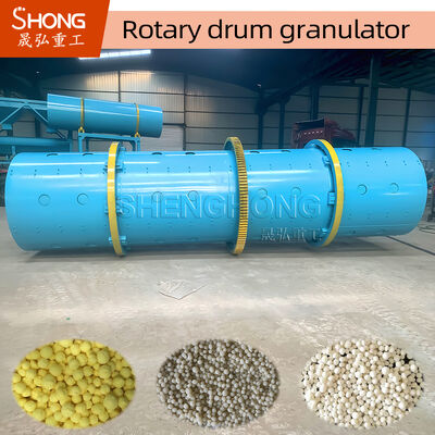 Granulatore a tamburo rotativo in acciaio al carbonio/acciaio inossidabile con potenza 5-8 t/h e velocità 11,5 r/min per la granulazione di fertilizzanti NPK