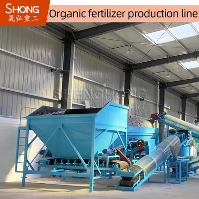 Linea di produzione completamente automatica di fertilizzanti organici con capacità di 10 t / ora con tasso di granulazione > 98%.