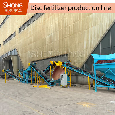 Linea di produzione di granulatori a disco per fertilizzanti organici con granulazione umida 20-40% contenuto di umidità e diametro del granulo 2-8 mm