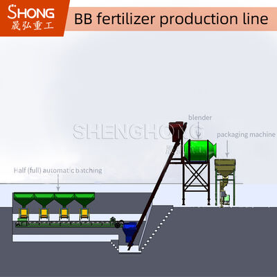 Linea di produzione di fertilizzanti BB da 15+4,5KW con capacità da 1 a 12 t/h e granulatore ad alta efficienza di lavoro