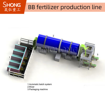 Linea di produzione di fertilizzanti BB personalizzata con capacità da 1 a 10 tonnellate all'ora e potenza da 15 + 4,5 kW per una miscelazione efficiente di fertilizzanti