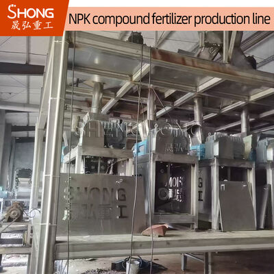Linea di produzione di fertilizzanti NPK con alimentazione a 40 maglie e granuli di forma ovale per tensione 380V
