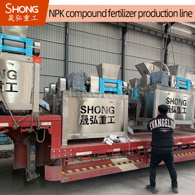 Linea di produzione personalizzata di fertilizzanti composti NPK con granulatore per estrusione a rulli asciutti per capacità di 7-8 t/h e nessun processo di essiccazione