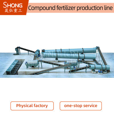 50Linee di produzione di fertilizzanti NPK a fusoli rotanti a vapore TPY con 1-10 tonnellate all'ora e tasso di granulazione ≥90%