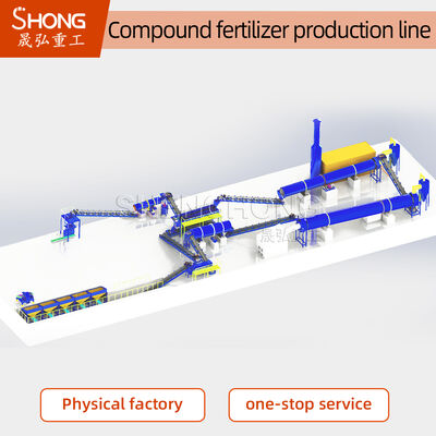Linea di produzione di fertilizzanti composti NPK a tamburo rotante 200000TPY con struttura in acciaio al carbonio e granuli sferici 1-3mm