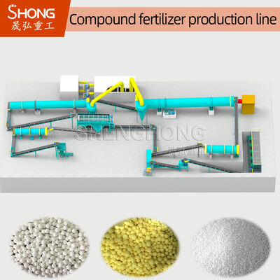 Linea di produzione di fertilizzanti composti 380V/50Hz con elevata resistenza dei granuli e diametro dei granuli personalizzabile