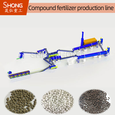 Linea di produzione di fertilizzanti composti con macchina di granulazione a tamburo rotativo per dimensioni di granuli da 3-8 mm e alta resistenza dei granuli