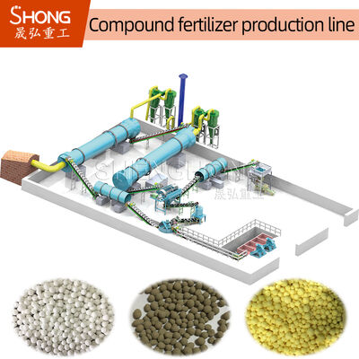 Granulatore a tamburo rotativo da 380 V per la linea di produzione di fertilizzanti NPK ad alta resistenza con dimensioni di granuli da 3-8 mm