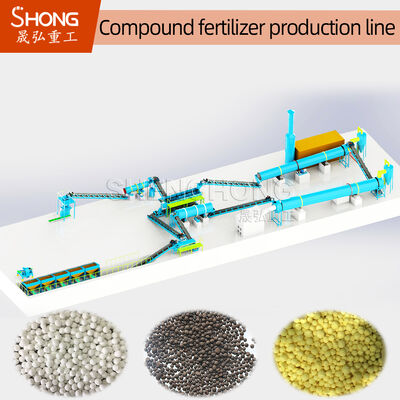 Linea di produzione di concimi composti di 200000 tonnellate/anno con granuli a sfera e 12-15 tonnellate di produzione all'ora