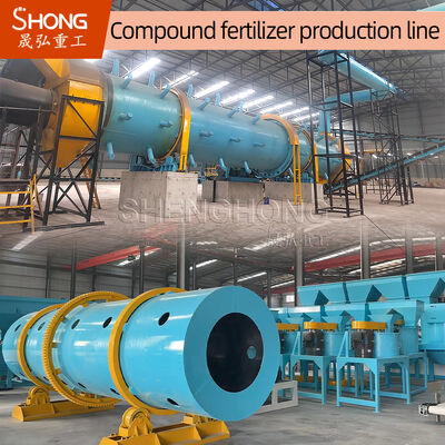 Linea di produzione di fertilizzanti composti NPK a tamburo rotante professionale con capacità di 1-2 tonnellate all'ora e rapporto di granulazione del 90% per particelle sferiche 1-3 mm