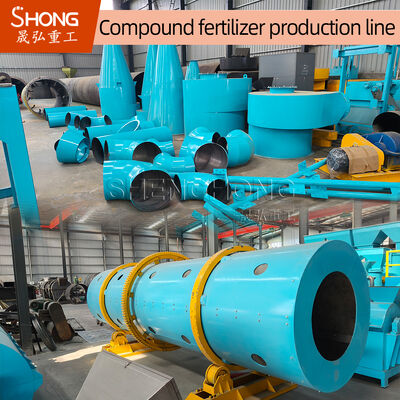 Granulatore a tamburo rotante in acciaio al carbonio per linea di produzione di fertilizzanti composti NPK con capacità di 18-20 t/h e tensione personalizzata