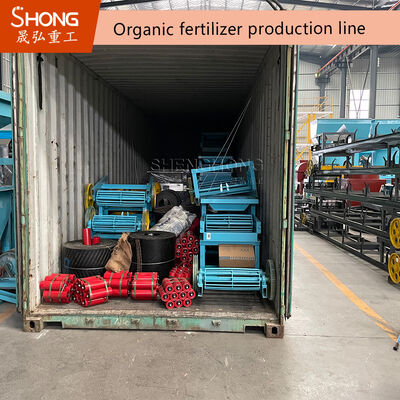 Linea di produzione di fertilizzanti organici in acciaio al carbonio con capacità 8t / h con macchina granulatore per fertilizzanti di potenza 75kw