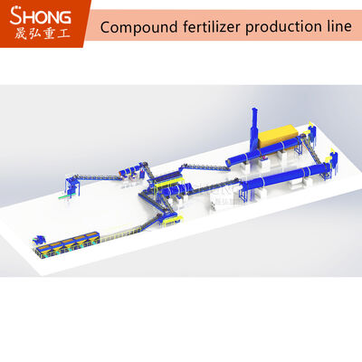 Linea di produzione automatica di concimi composti con capacità di 10 T/h e controllo PLC per la granulazione continua